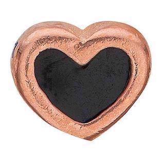 Christina rosa forgyldt sølv Black Enamel Heart Lille rosa forgyldt hjerte, model 603-R4 købes hos Guldsmykket.dk her